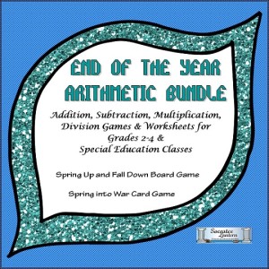 End of the Year addit,subt,mult,div board game for grades 2-4 8x8 Cover