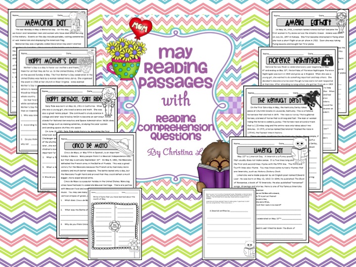 Language Arts – “May Reading Passages with Comprehension Questions