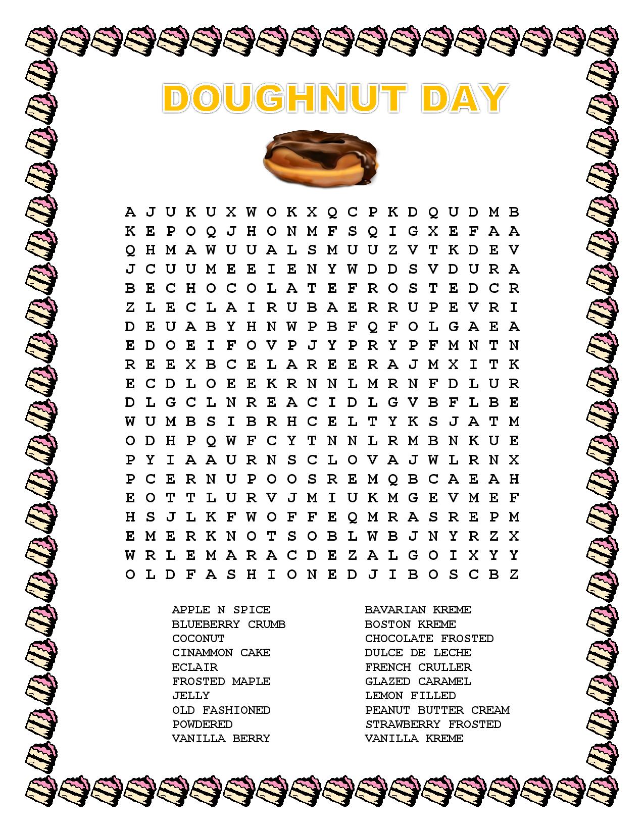LANGUAGE ARTS LESSONDOUGHNUT DAY JUNE 5WORD SEARCH The Best of
