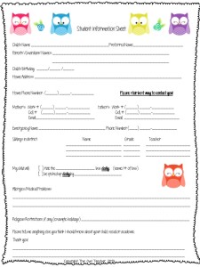 Student Information Form