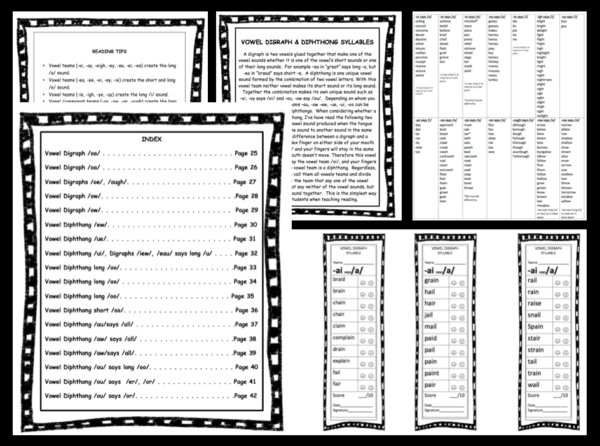 language arts reading vowel digraphs diphthongs bundle packet the best of teacher entrepreneurs marketing cooperative