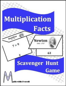 Multiplication Facts Scavenger Hunt