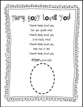FREE MISC. LESSON – “Mother's Day Thumb Body Loves You Poem” – The Best of  Teacher Entrepreneurs Marketing Cooperative