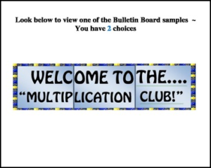 Multiplication Club Bulletin Board Set