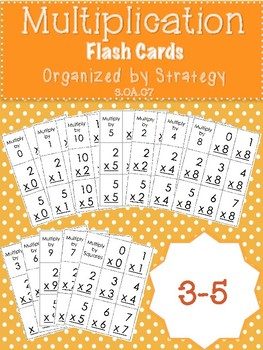 Free Math Lesson 3 5 Multiplication Flash Cards By Strategy