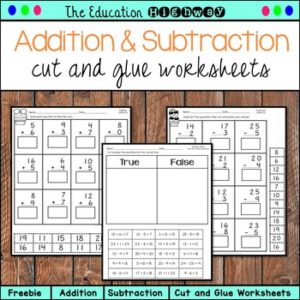 FREE MATH LESSON – “Addition and Subtraction within 25 | Cut and Glue ...