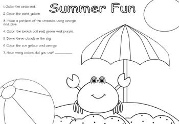 free language arts lesson summer fun following directions the best of teacher entrepreneurs marketing cooperative